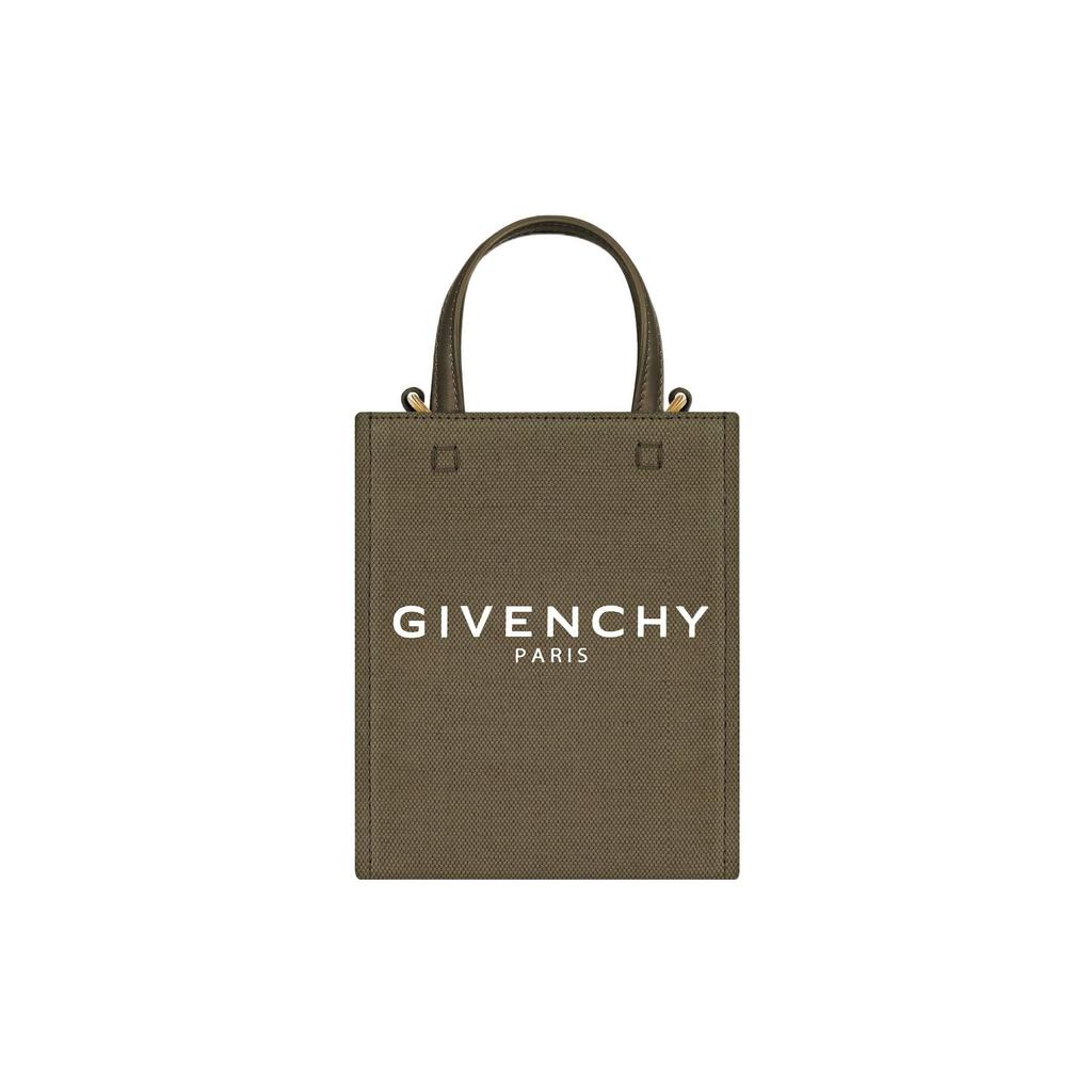 Givenchy G Tote Letter Logo Detachable Shoulder Strap Washable Canvas Tote Bag Shopping Bag Handbag Mini Women Tote Bags Dark-Khaki BB50R9B1QY-313