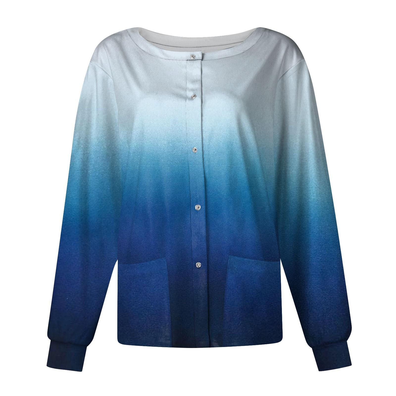 

Женский однобортный защитный комбинезон с длинным рукавом и карманом, рабочий воротник-стойка, кардиган, куртка, топ L синий