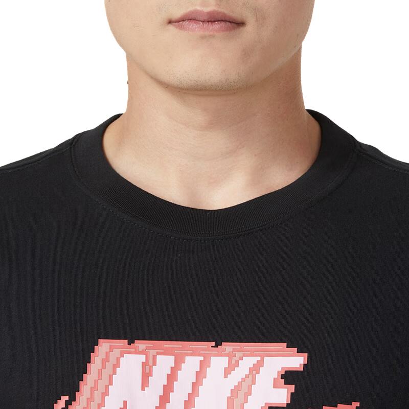 Nike T Shirts Men's Black Crew Neck Moderate Straight Fit FD1297-010