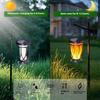 New Solar Flame Light Outdoor IP65 Waterproof Landscape Lamp Hanging Camping Lights for Courtyard Garden Flickering Flame Decor