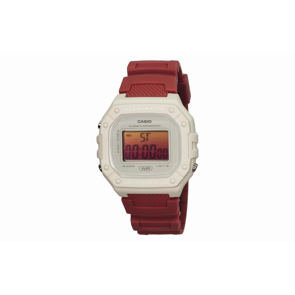 CASIO Unisex DIGITAL Series Orange Watch W-218HC-8AV(Watch3--)