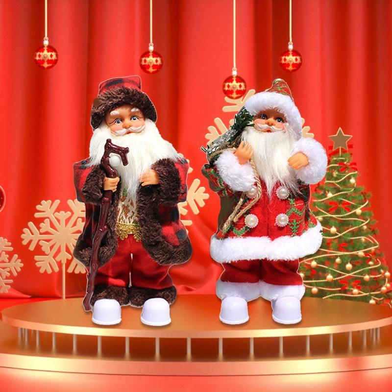 Elektryczny Wspinający się Święty Mikołaj Zabawka Święty Mikołaj Wspinająca się Lalka Ozdoba na Stół Świąteczny Dekoracja Pokoju Dziecięcego Zabawka Muzyczna