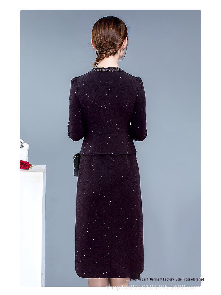 

Autumn/Winter 2026 Elegant Slimming Dress - Age-Reducing Belly Cover, Trendy Goddess Style L фиолетовый