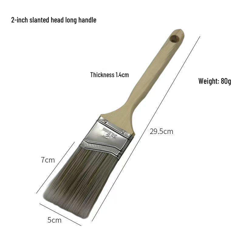 Traceless Cross-Slanted Edge Paint Brush: Hog Bristle, Flat Design for Water-Based and Wall Corner Latex Paints