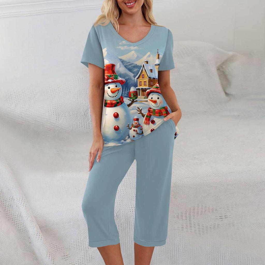 2dílné sady pro ženy Léto s krátkým rukávem a kalhotami s kapsami Sady na cvičení soft