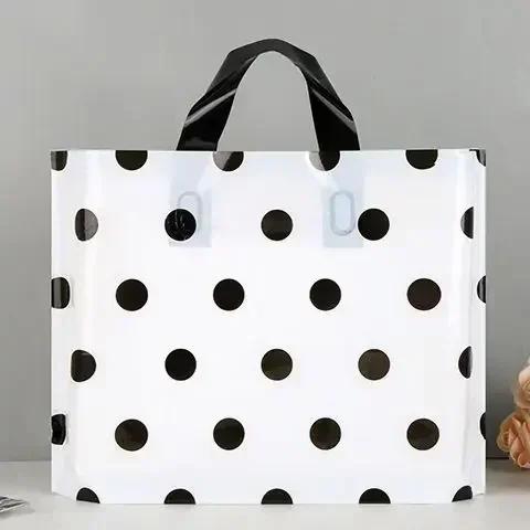 50piece 0.14mm Thick Plastic Handbag Marble Pattern Mall Shopping Bag High End Portable Clothing Storage Pocket For Men And Wome