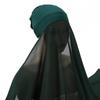 Muslim Women Bonnet + Chiffon Shawl Instant Under scarf Cap Islam Inner Scarf Headband Stretch Hijab Cover Headwrap Turbante