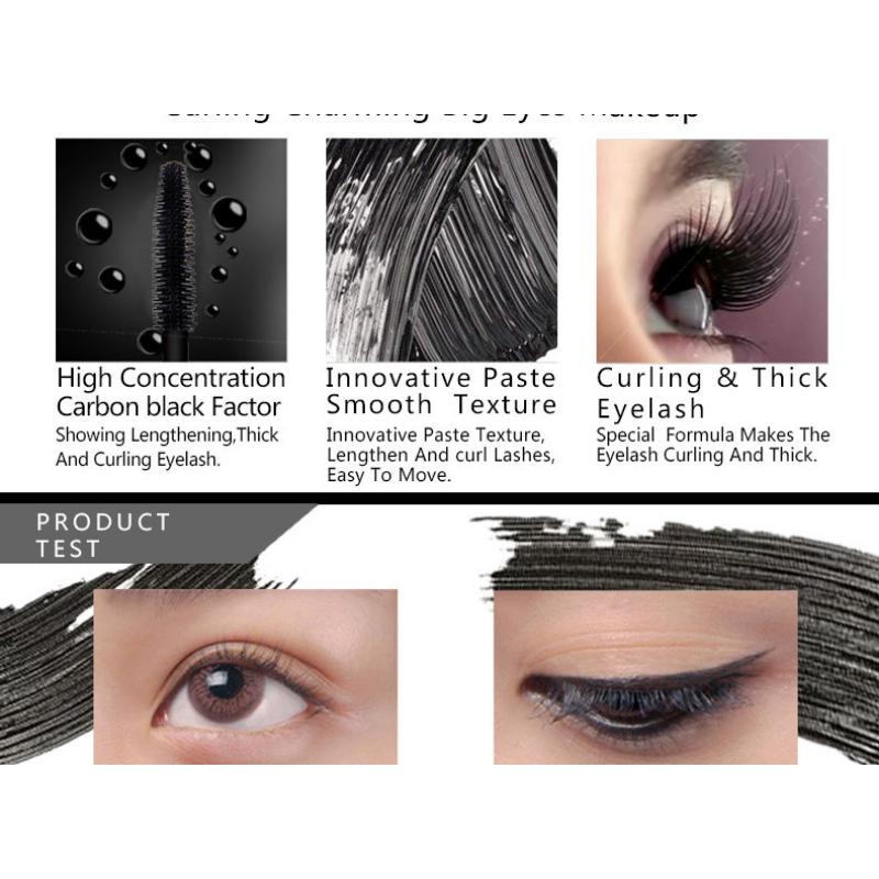 QiBest Makeup Silver Tube Big Eyes Mascara Long, Curly, Waterproof and Non-Smudge