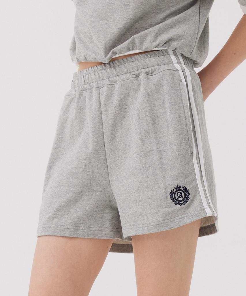 AWESOME STUDIO Line Color Block Shorts Melange Grey