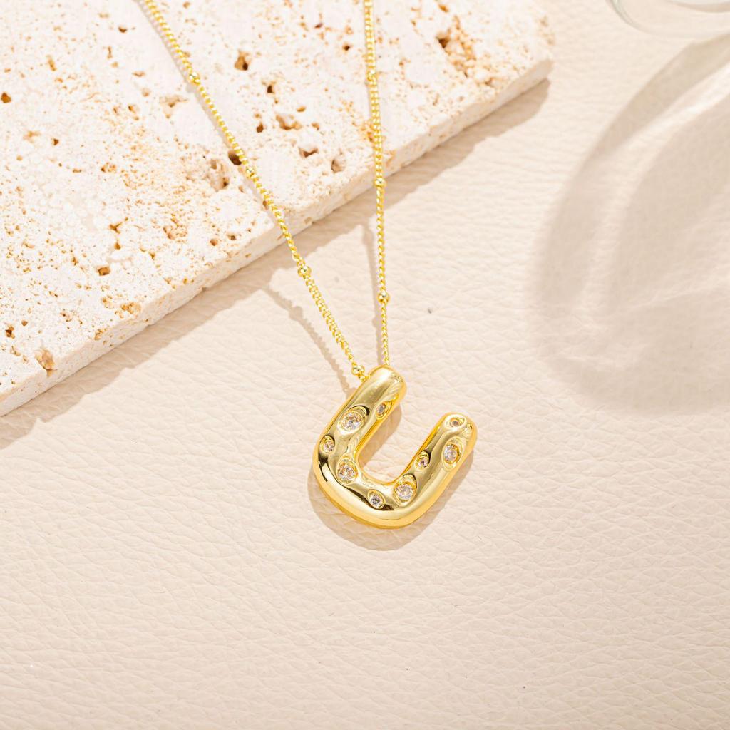 Women's Full Diamond Alphabet Pendant Necklace - DIY Clavicle Choker