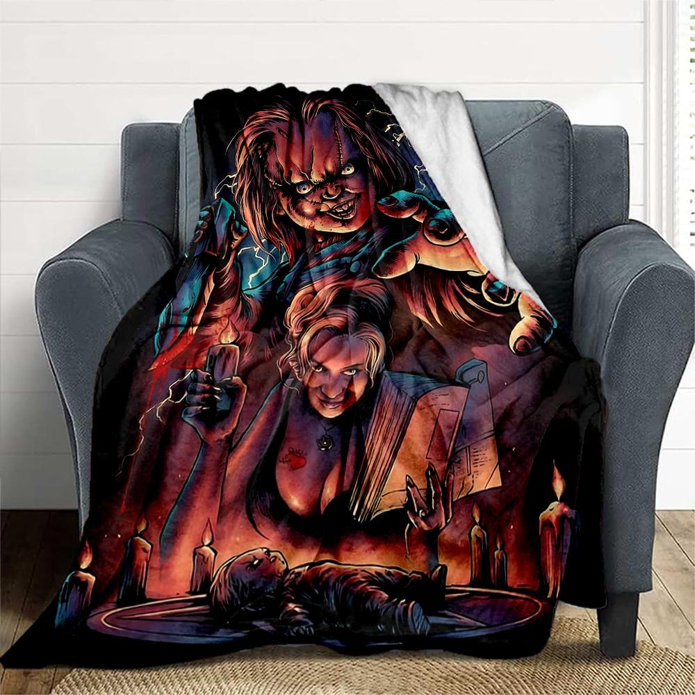 1pc Horror Ritual Outdoor Blanket Lightweight Flannel, Soft & Warm, All Season Use for Sofa, Outdoor, Camping, Living Room, Office, Chair