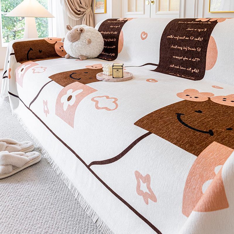 Sofa Towel Full Cover Cloth Cartoon Creative Chenille Sofa Cover All-Inclusive Universal Cover Anti-Scratching Sofa Cushion