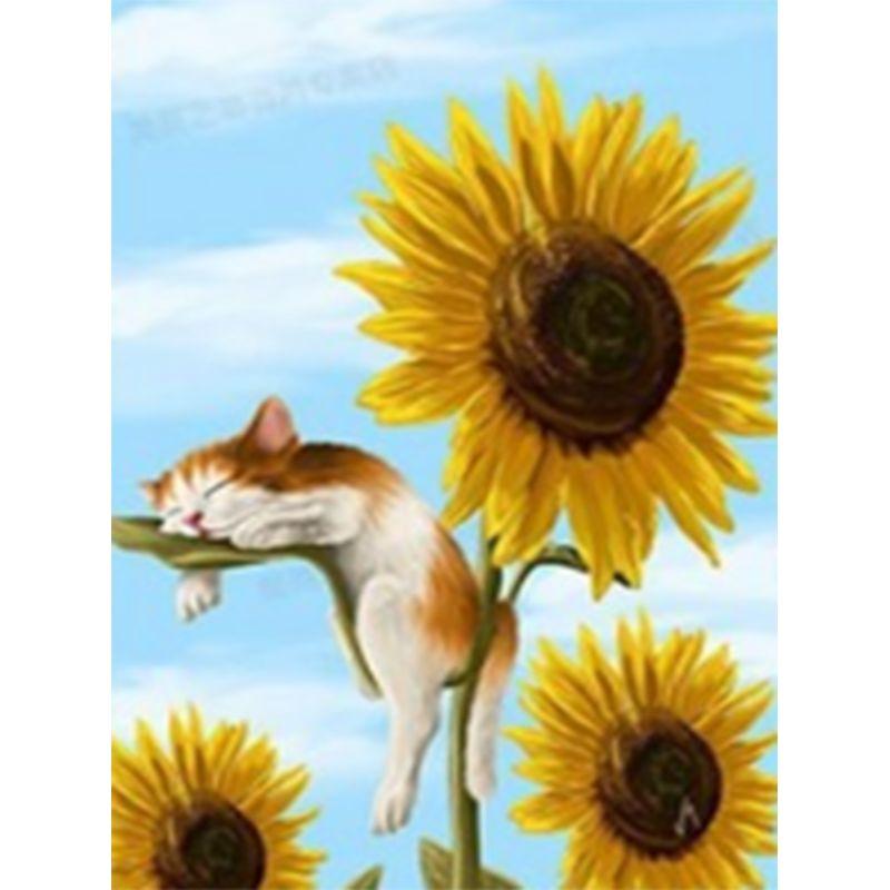 Full Drill Square&;Kulatý diamantový obraz Black Faced Cat Diy Sale Výšivka Animal Home Decoration dárek