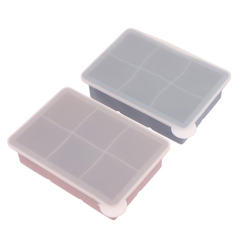 6/15 Grid Big Ice Tray Mold Giant Jumbo Large Food Grade Silicone Ice Cube Square Tray Mold Diy Ice Maker Ice Cube Tray With Lid