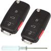 Replacement Flip Remote Entry Key Fob Case for Jetta Passat Golf Beetle Rabbi