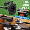 15 Amp AC Port Plug, 125V Power Inlet Socket With Waterproof Cover & Integrated Dual 18" Extension Cord, 2 Pole 3-Wire NEMA 5-15 Flanged Generator