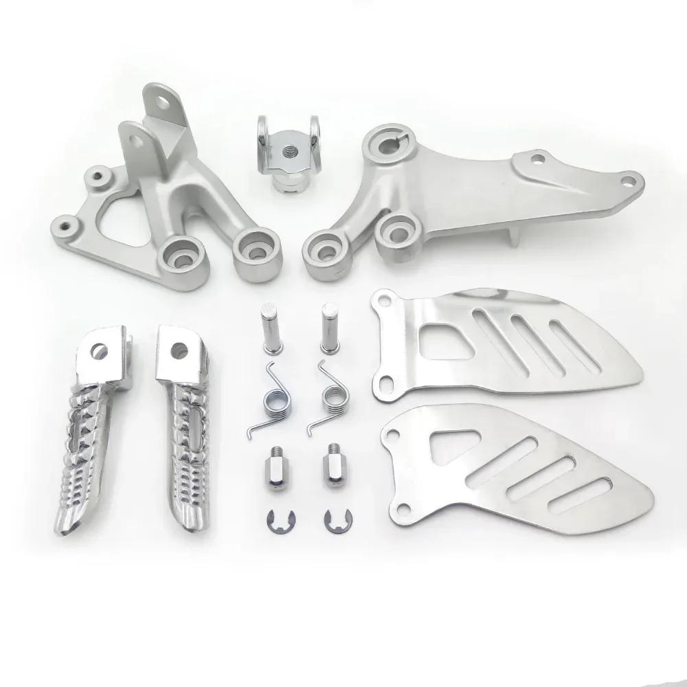 Motor Front Footrest Bracket Set for SUZUKI GSXR600/750 2006-2010 Silver Motorcycle Parts Foot Pegs