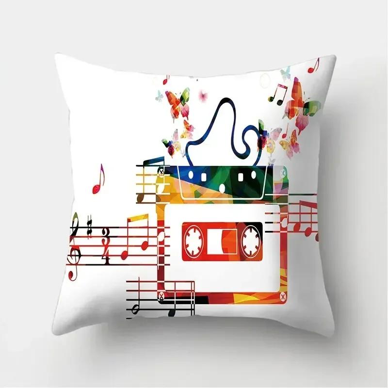 40/45/50Cm Musical Note Cushion Cover Home Decorative Pillowcase Covers For Living Room Lounge Coffee House Pillow Case