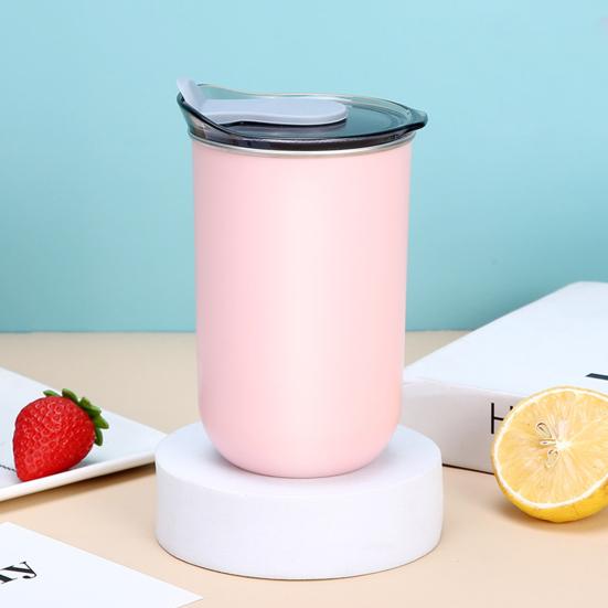 Water Cup 300ml Ergonomic Milk Cup Comfortable Grip Double-Layer Coffee Cup Tooth Brushing Cup Mouthwash Cup Multifunctional Mixing Cup