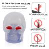 Anneome 4 Pcs Light Up Tire Pneumatic Caps Dust Caps Car Truck Motorcycle Skull Design