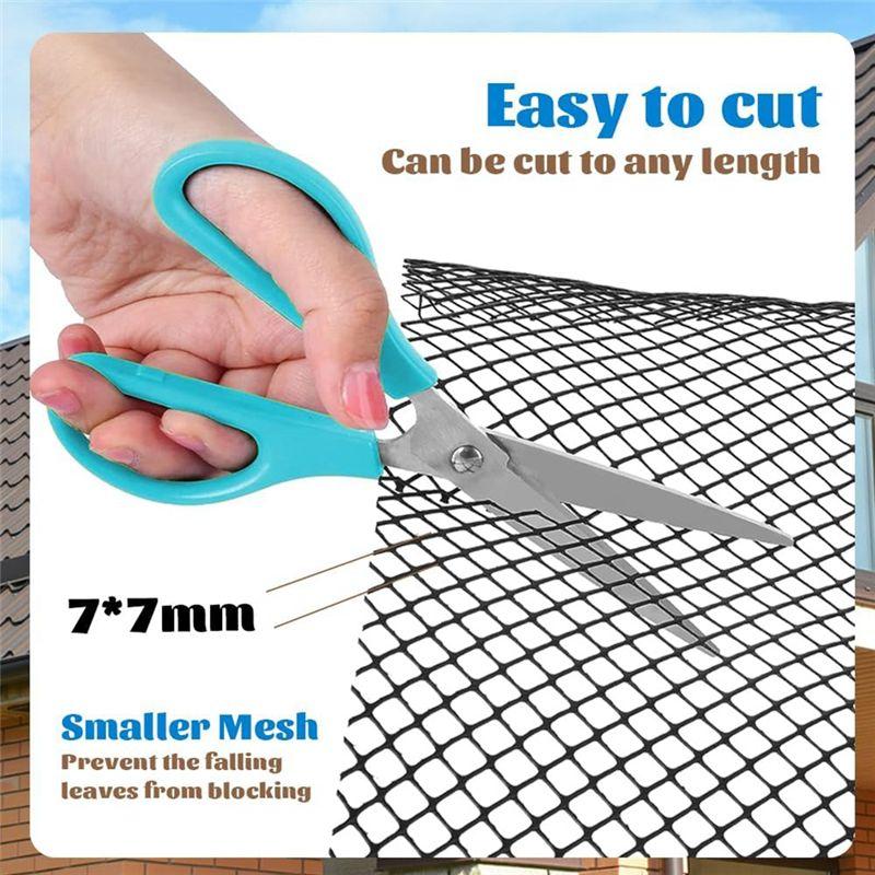 M-Modern-4Pack Gutter Guard Mesh Rolls 20 Feet Gutter Leaf Guards With 40 Clip Hooks, DIY Rain Gutter Covers Preventing Leaves