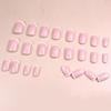 Pink Short Cute Simple False Nails - European & American Style