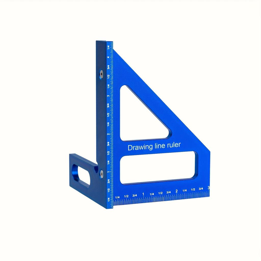 Precision Aluminum Alloy Woodworking Square - 45/90 Degree Angle Measuring Triangle Ruler - Upgraded Hole Scriber Marking Gauge
