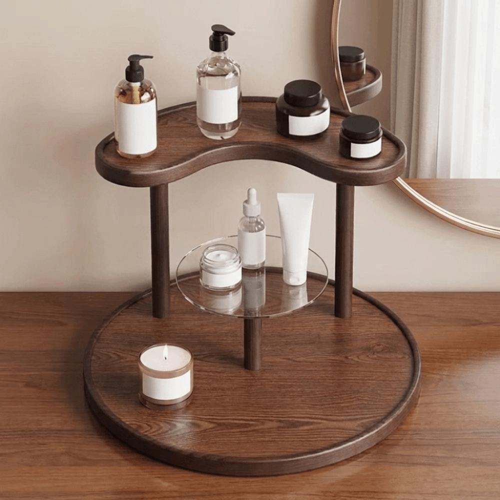 Curved Edge Round Base Storage Rack Detachable Perfume Jewelry Display Stand Vanity