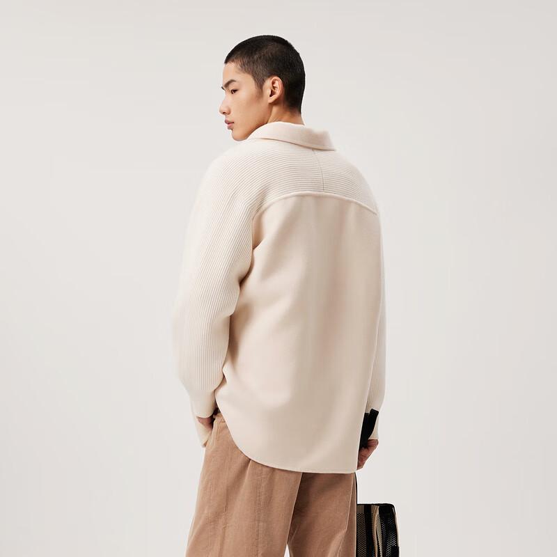 Men's 2024 Spring Cashmere Blend Double-Sided Woolen Overcoat