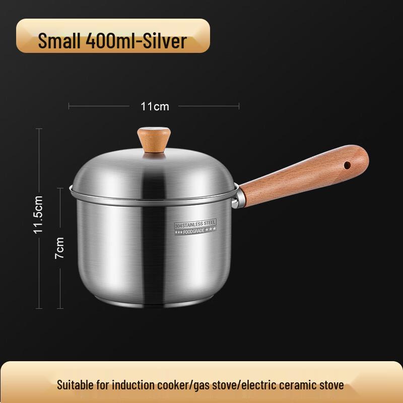 

Stainless Steel Milk Pot with Wooden Handle
