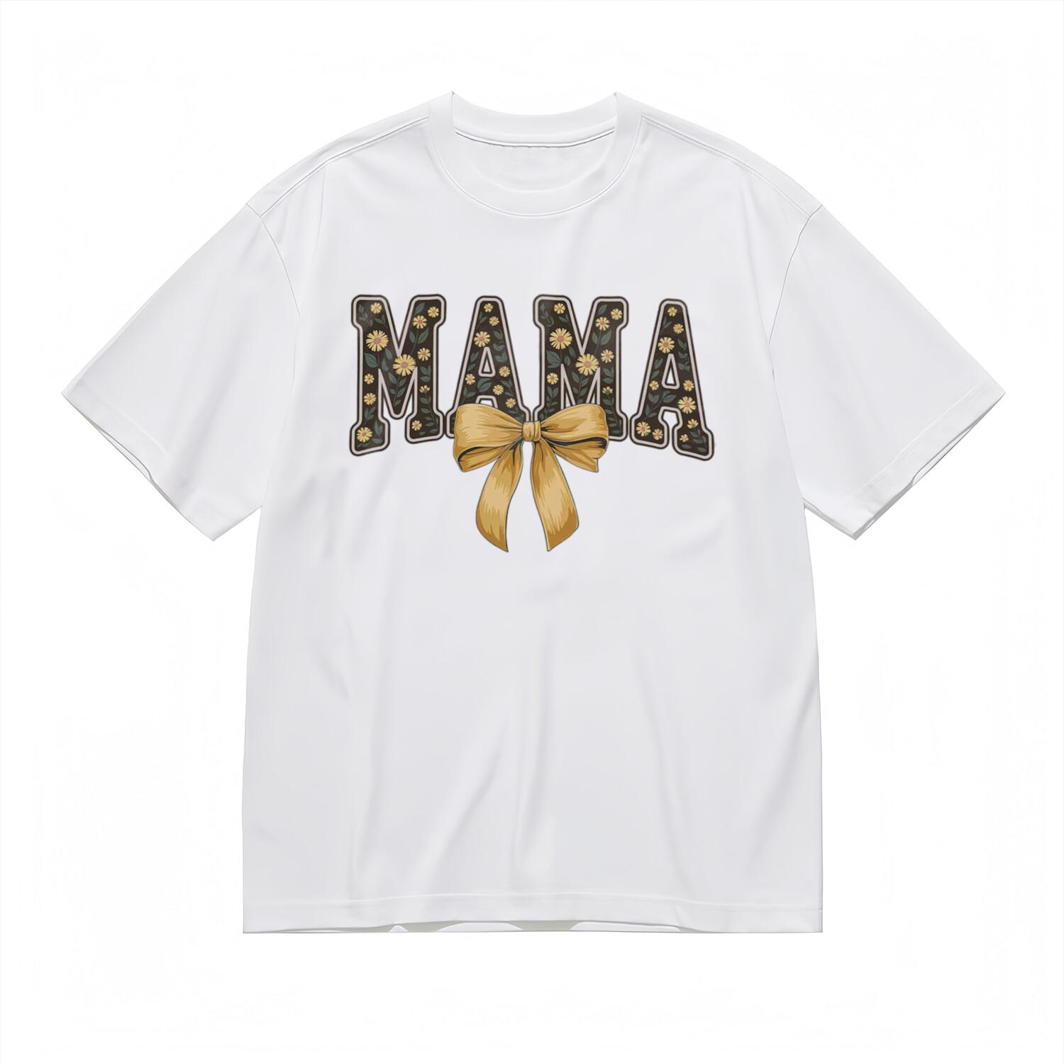 Women s Fashion Floral Breathable Classic T-Shirt Mens Womens Tees Top Mama Floral Bow Tee 2XL