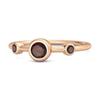 Garnet Triple Bezel- 925Set Ring - 925 Sterling Silver Rose Gold Vermeil
