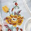 Colorful Embroidered Beaded Bow Tie False Collar - Ethnic Style Floral Design