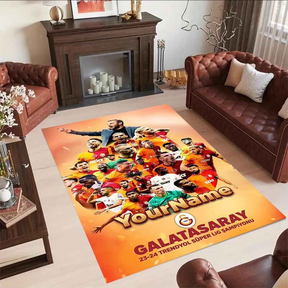 Galatasaray 77 Personalized Text Carpet Suitable for Foyer Living Rooms Study room Outdoor Anti-slip Rug Anime Office Decor