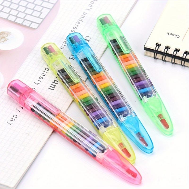 4pcs 20 Colors Crayons, Creative Crayons, Colored Graffiti/Doodle Pen, Stationery Gifts For Kids, Painting Crayon