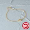 S925 Silver Simple Diamond Circle Gold Bracelet Geometric Small Fresh Hand Jewelry Bracelet