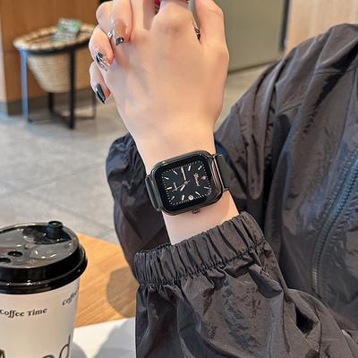 New Simple and Fashionable Student Square Quartz Watch Casual Calendar Commuter Silicone Band Temperament Watch