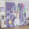 Kids Unicorn Curtains Purple Cartoon Rainbow Room Boys Girls Baby Decor Living Blackout Made Of Polyester Window Treatment