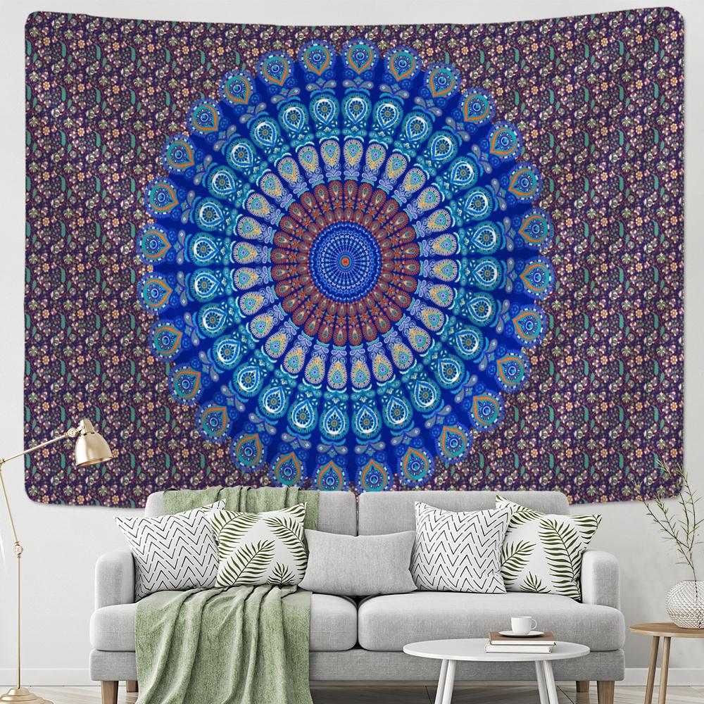 Red and Blue Mandala Tapestry Wall Hanging Hippie Tapiz Bohemian Psychedelic Witchcraft Living Room Dormitory Home Decor