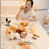 Cute Creative Plush Food Hanging Ornament Pancake Egg Noodles Burger Croissant Keychain Short Plush Toy Cartoon Style