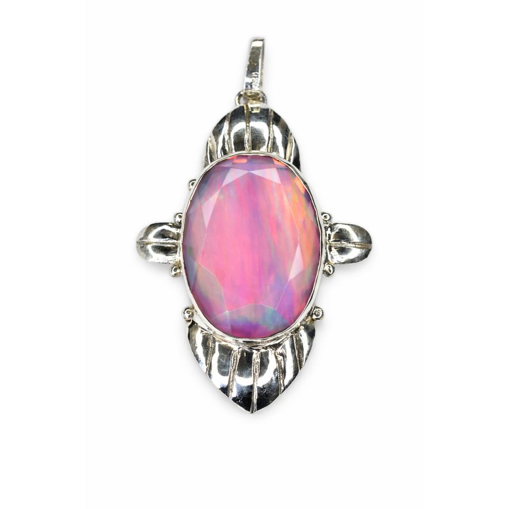 Natural Opal Pendant Quality 57 ct Oval 925 Sterling Silver Gems October Birthday Birthstone