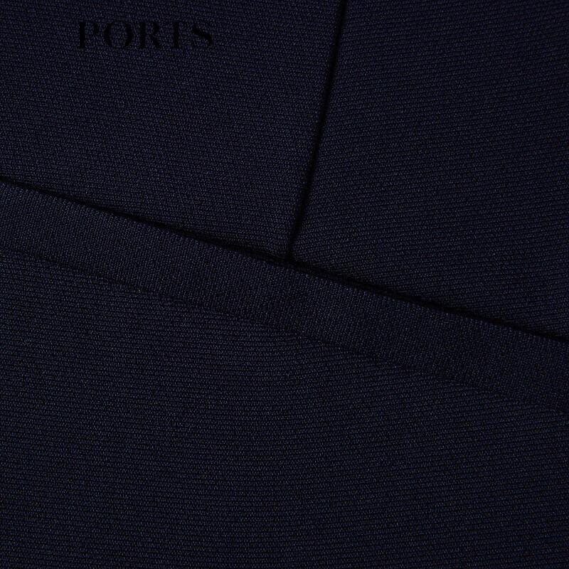 PORTS Spring Navy Side Slit Slim-Fit Casual Pants