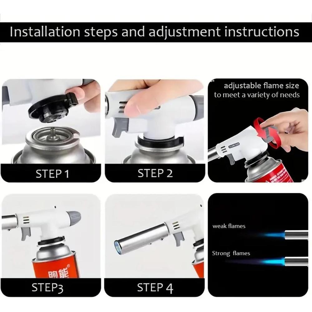 Camping Baking Barbecue Gas Torch Welding Fire Maker Lighter Butane Burner Flame Metal Flame Gun WeldingTorch Lighter Heating