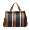 Canvas shoulder bag literary stripe large capacity student tote bag trendy fashion shopping bag