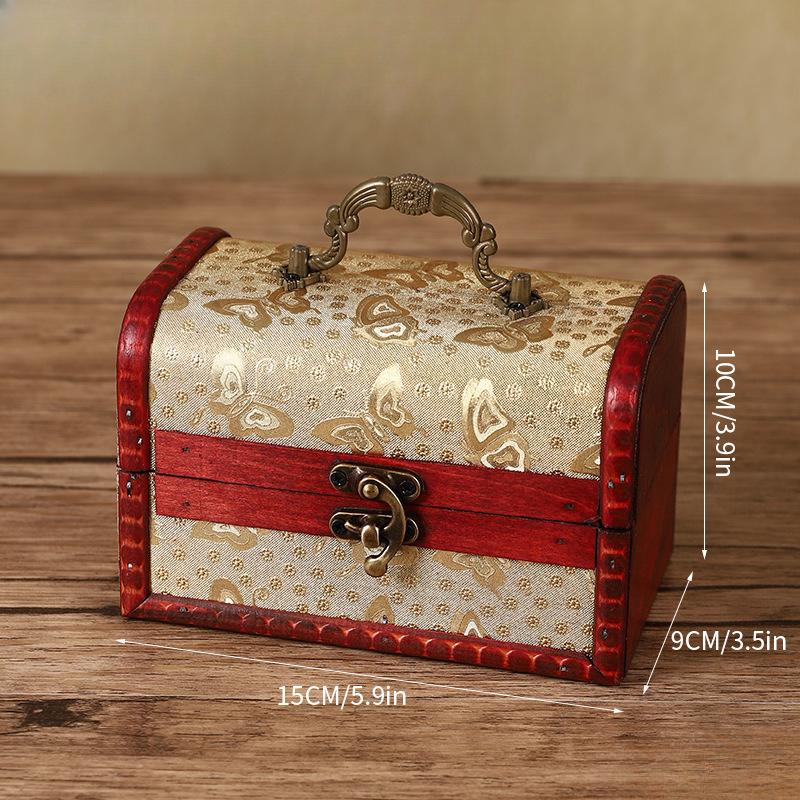 Hölzerne Schmuckschatullen Handgefertigte Dekorative Schatz-Kästchen Aufbewahrungs-Organizer Holzhalter Etui Box für Ring Ohrring Halskette Andenken Zeremonie