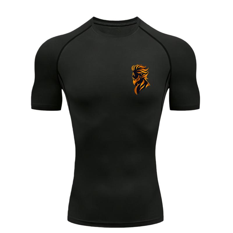 

Lion Head Men s Sports T-shirt Training Fitness Compression Athletic Tees Gym T-shirts Workout T-Shirt S