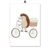 Boho Cartoon Bear Hedgehog Car Ship Balloon Posters Art Prints Canvas Painting Wall Pictures For Baby Kids Room Home Decoration