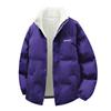 Lamb Cashmere Collar Cotton-padded Jacket Men's Padded Bread Clothes Hong Kong Wind Couple Cotton-padded Jacket Plus Velvet Coat.