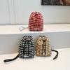 Mori autumn and winter woolen women's satchel early spring casual plaid single shoulder crossbody bucket small bag