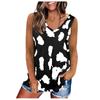 Women's Fashion Summer Leopard Print Loose Round Neck Sleeveless Vest Tops